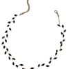 Colier zig zag tip chocker argintiu cu bilute negre 1