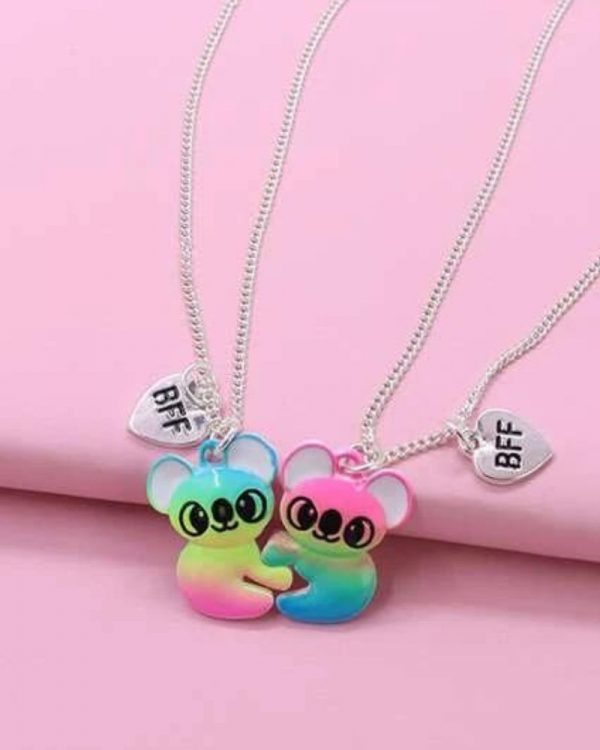 Set de 2 lantisoare inscriptie best friend cu pandantiv koala bff