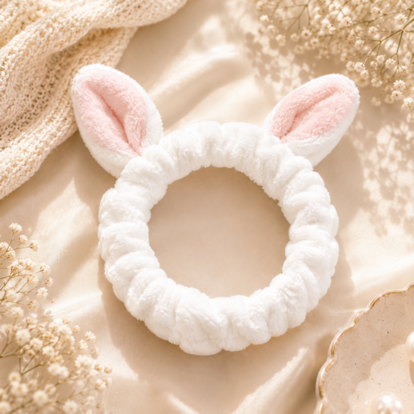 Bentiță de Baie pentru Machiaj și Spa – Iepuraș Alb Bentiță de Baie pentru Machiaj și Spa – Iepuraș Alb
