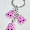 Breloc 3 Iepurași Roz – Accesoriu Drăguț și Jucăuș