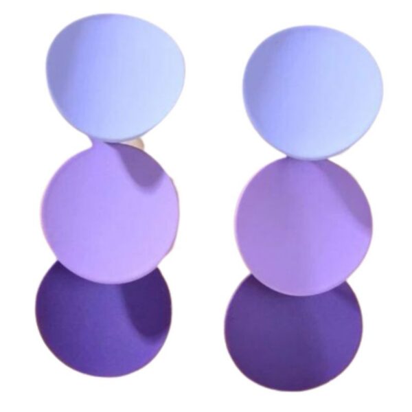 Cercei Circle Geometrici, 4.8 cm, Mov – Bijuterii Chic