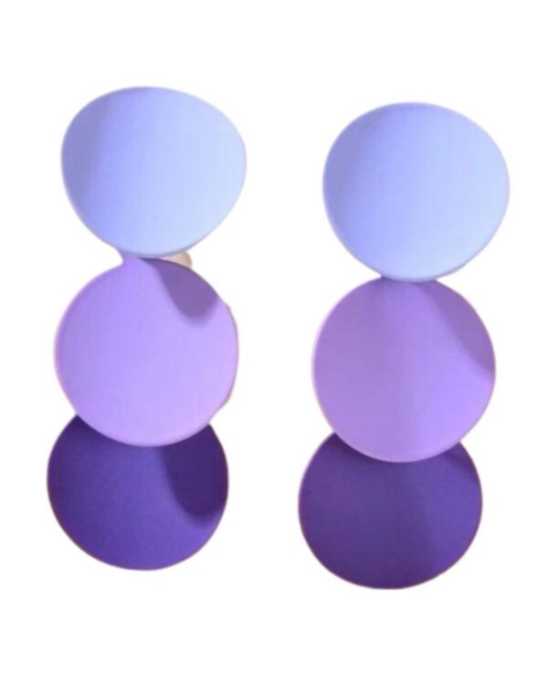 Cercei Circle Geometrici, 4.8 cm, Mov – Bijuterii Chic