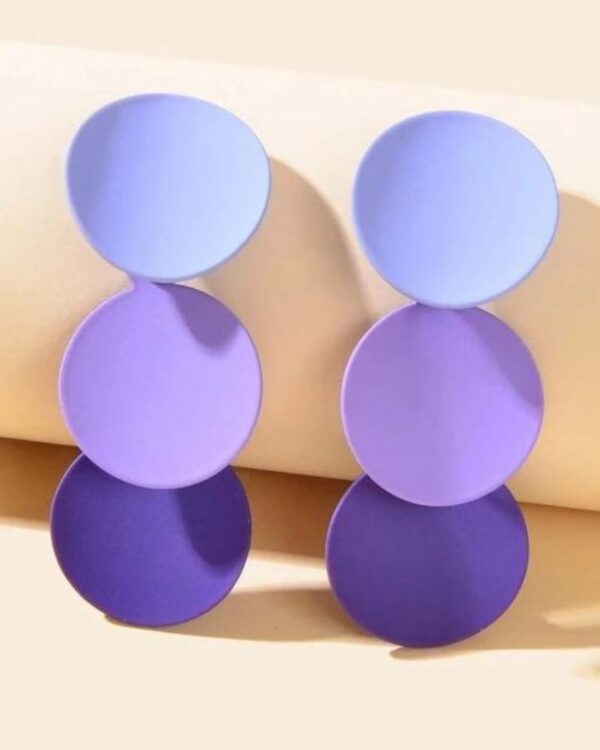 Cercei Circle Geometrici, 4.8 cm, Mov – Bijuterii Chic