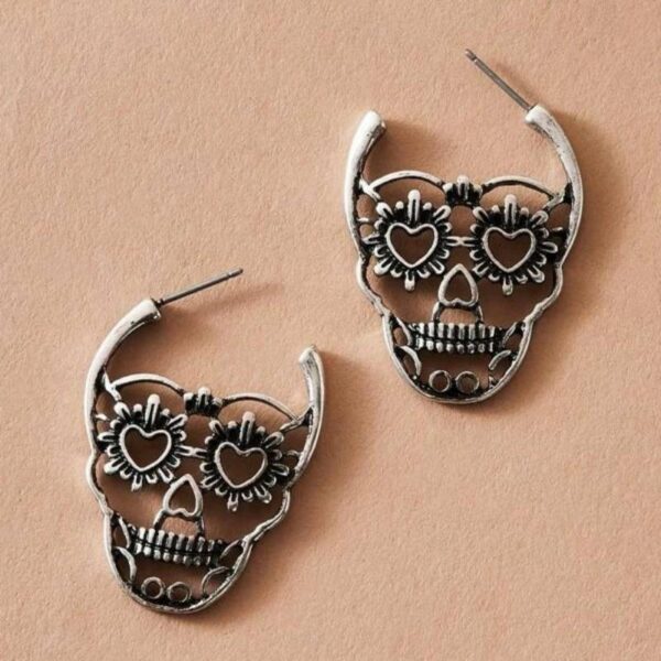 Cercei Dia de los Muertos – Model Craniu Colorat