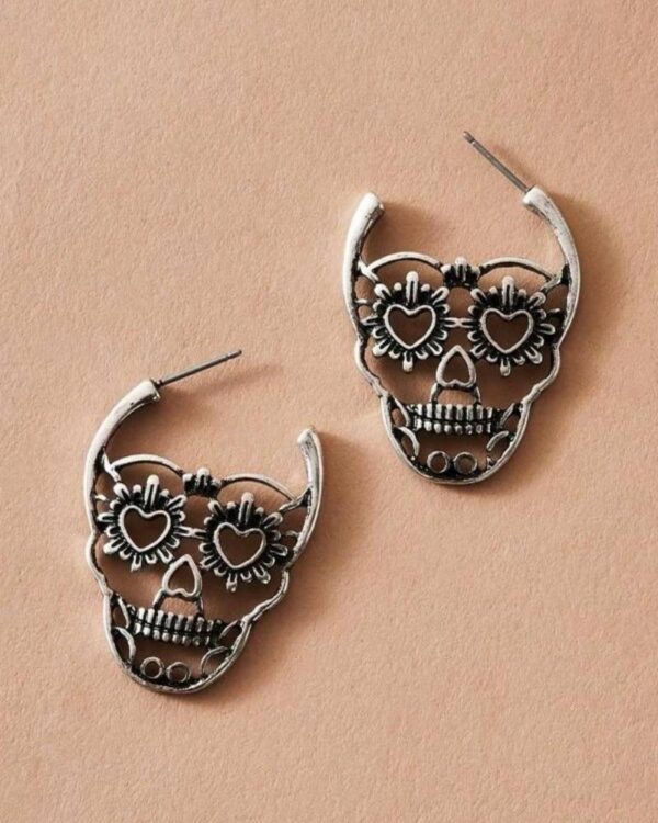 Cercei Dia de los Muertos – Model Craniu Colorat