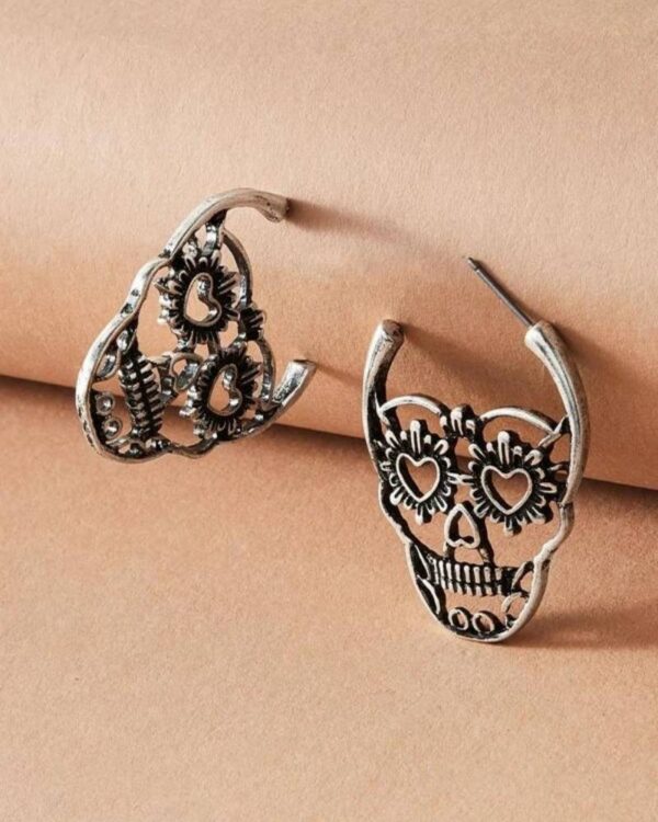 Cercei Dia de los Muertos – Model Craniu Colorat