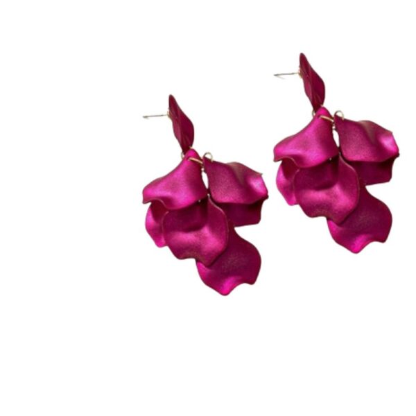 Cercei Petale Fucsia - Design Floral, Acetat, Usor si Durabil