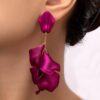 Cercei Petale Fucsia - Design Floral, Acetat, Usor si Durabil