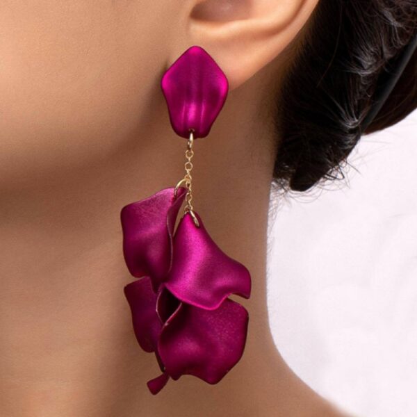 Cercei Petale Fucsia - Design Floral, Acetat, Usor si Durabil