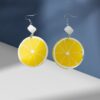 Cercei Lemon – Model Felie de Lămâie, Colorat și Vesel