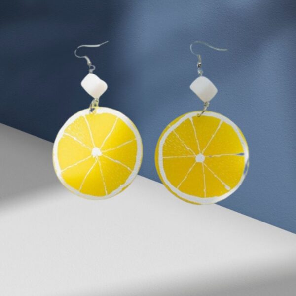 Cercei Lemon – Model Felie de Lămâie, Colorat și Vesel