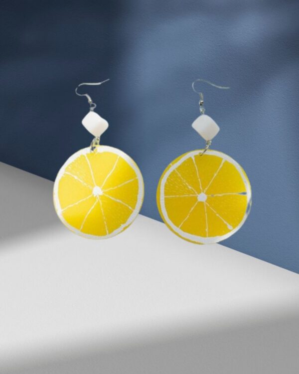 Cercei Lemon – Model Felie de Lămâie, Colorat și Vesel