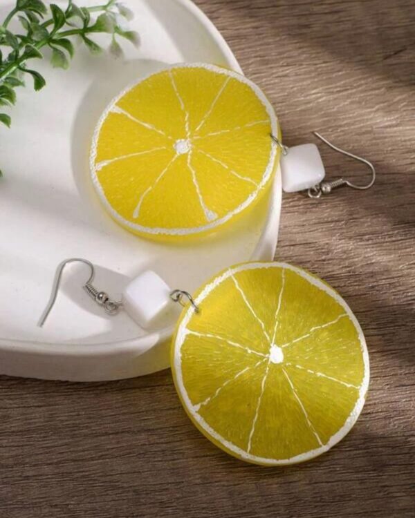 Cercei Lemon – Model Felie de Lămâie, Colorat și Vesel