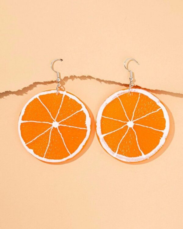 Cercei Orange, Felie Portocală – Bijuterie Amuzantă și Colorată