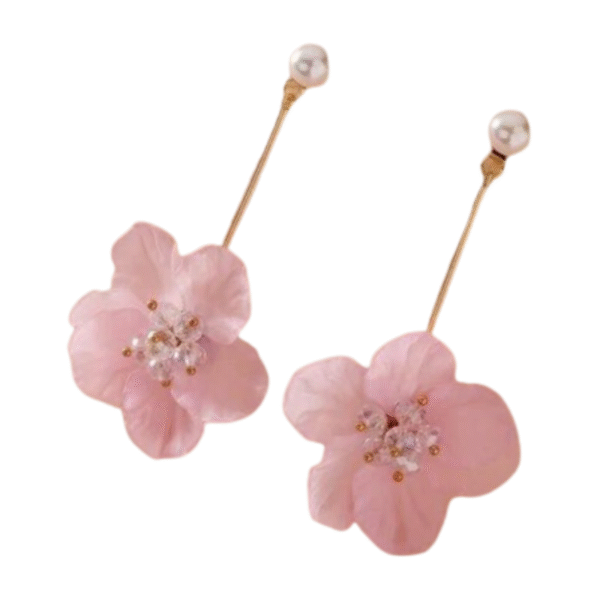 Cercei Peony Floare 10 cm – Model Roz Delicat