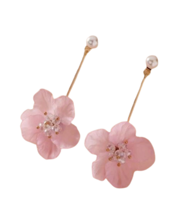 Cercei Peony Floare 10 cm – Model Roz Delicat