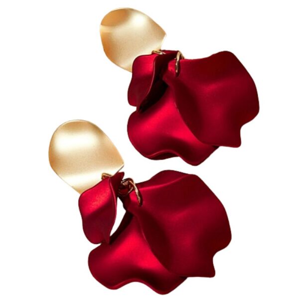 Cercei Petale Rosu - Design Floral, Usor si Durabil