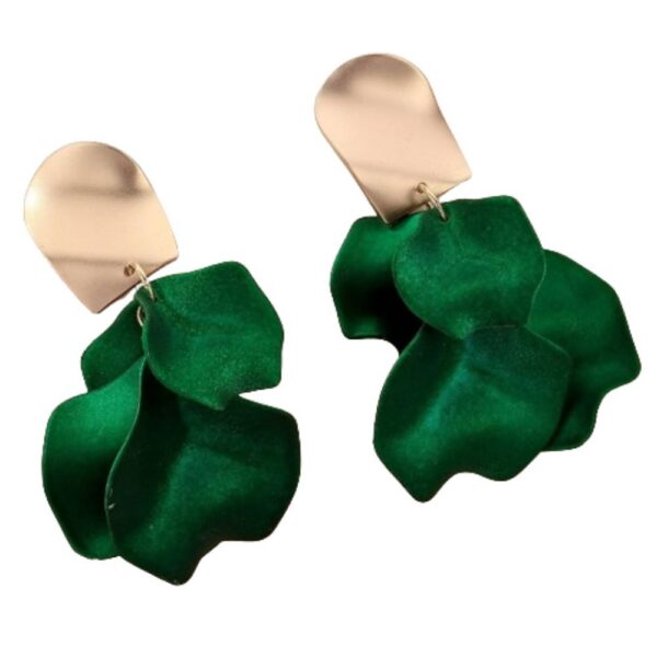 Cercei Petale Verde - Design Floral, Usor si Durabil