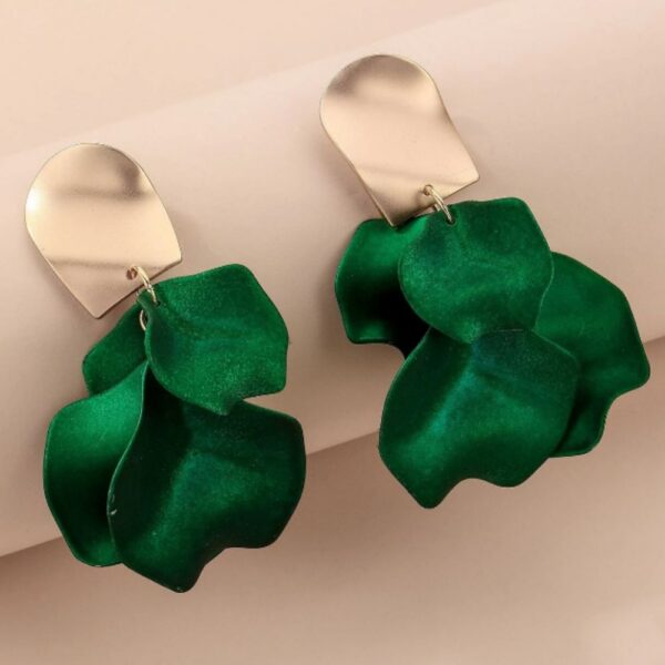 Cercei Petale Verde - Design Floral, Usor si Durabil