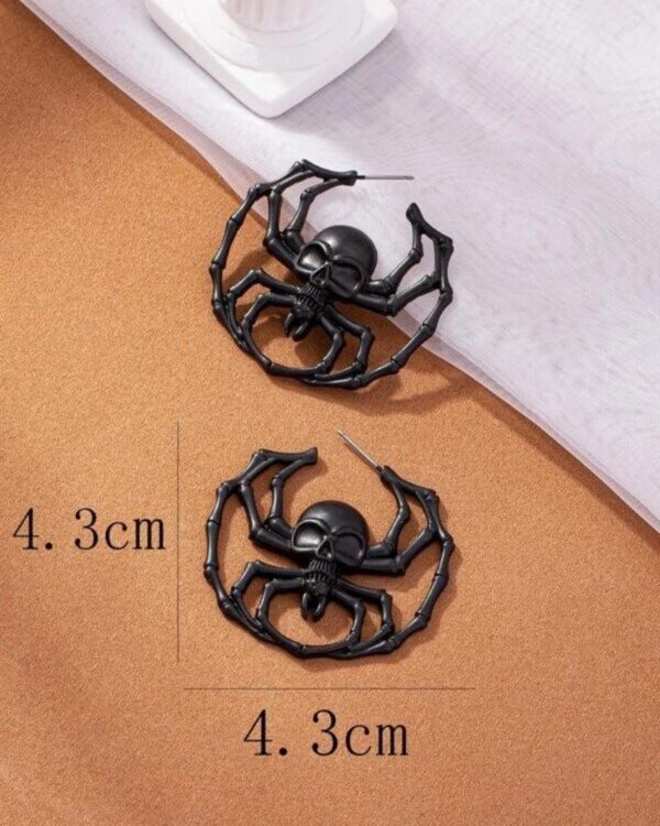 Cercei Spider Skull – Craniu cu Păianjen Gothic/Alternative