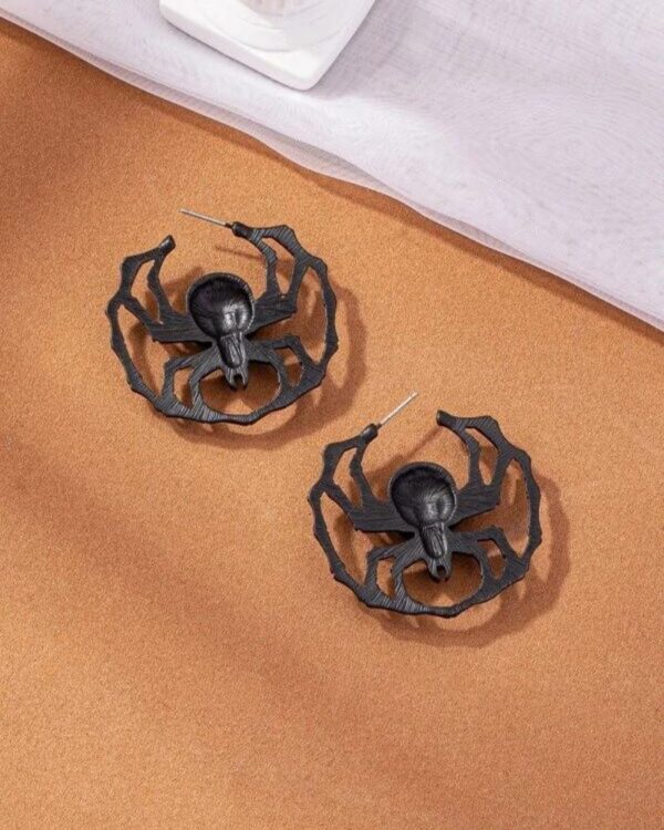 Cercei Spider Skull – Craniu cu Păianjen Gothic/Alternative