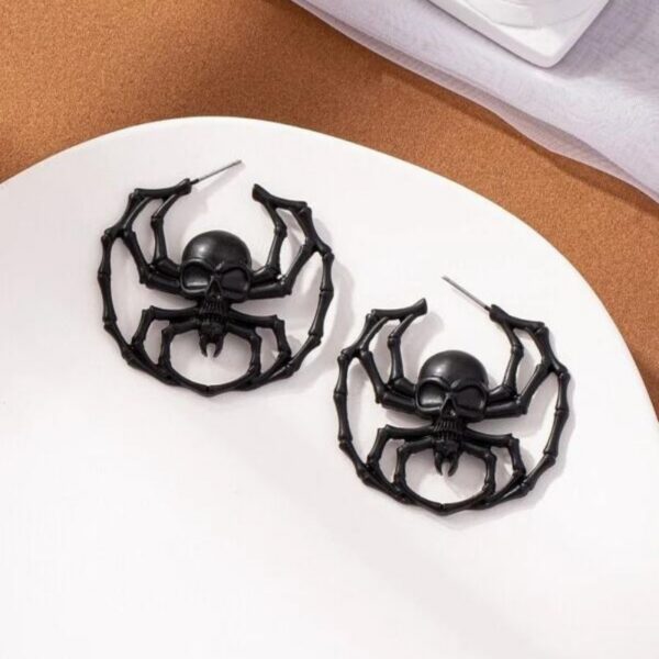 Cercei Spider Skull – Craniu cu Păianjen Gothic/Alternative