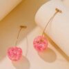 Cercei Syggy Cherries – Cireșe Roz Deschis cu Inserții