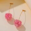 Cercei Syggy Cherries – Cireșe Roz Deschis cu Inserții