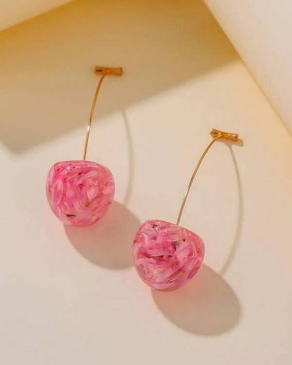 Cercei Syggy Cherries – Cireșe Roz Deschis cu Inserții