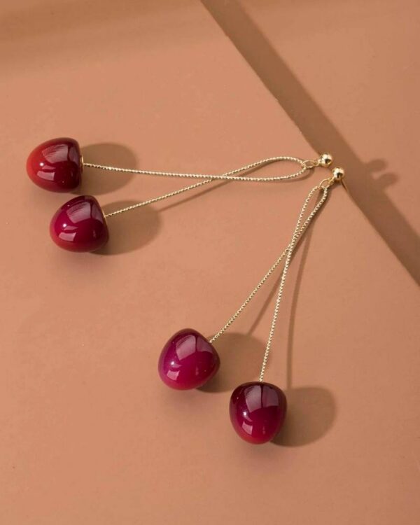 Cercei Syggy Cherries – Pereche Cireșe Auriu/Grena