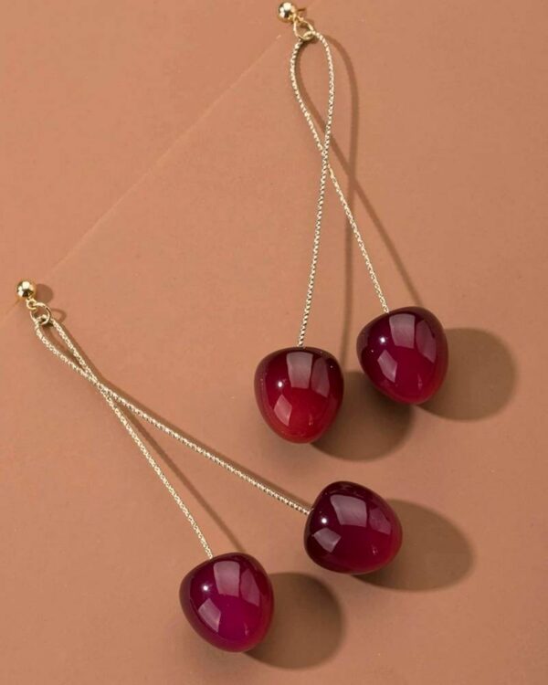 Cercei Syggy Cherries – Pereche Cireșe Auriu/Grena