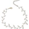 Colier Zig Zag Chocker, Auriu cu Perle False – Stil Elegant