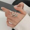 Inel Snake Ajustabil – Model Șarpe Argintiu