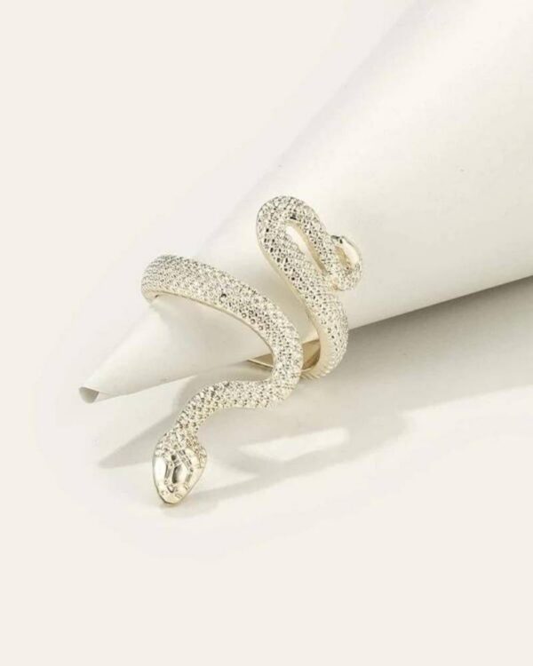 Inel Snake Ajustabil – Model Șarpe Argintiu