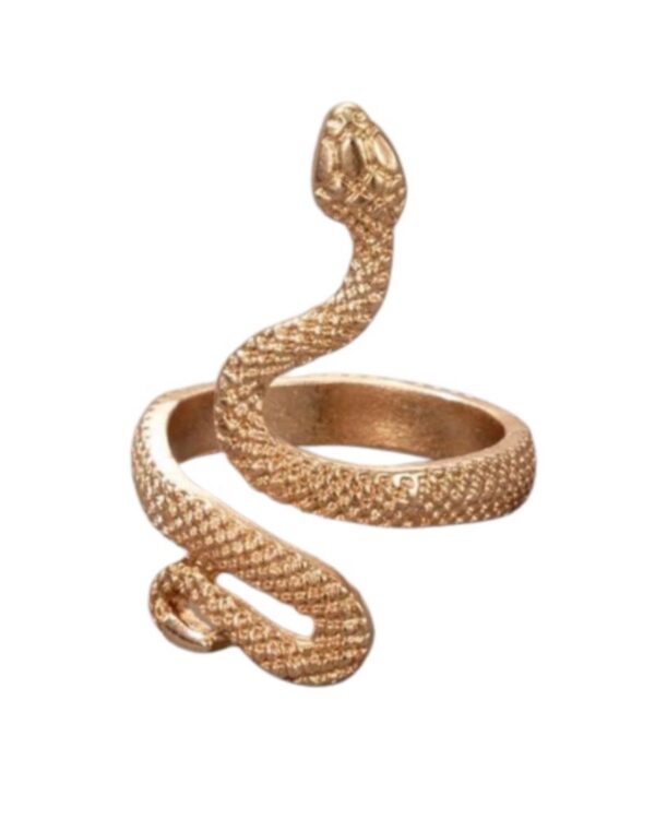 Inel Snake Auriu, Șarpe Ajustabil – Bijuterie Syggy