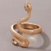 Inel Snake Auriu, Șarpe Ajustabil – Bijuterie Syggy