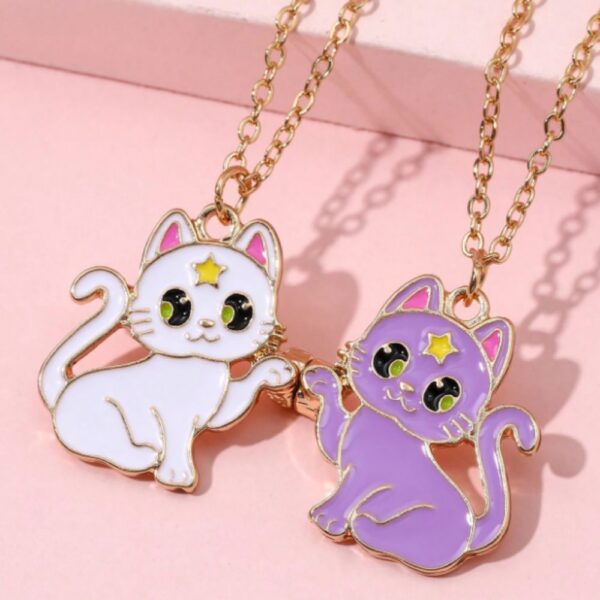 Set 2 Lanturi Best Friend cu Pandantiv Pisicute