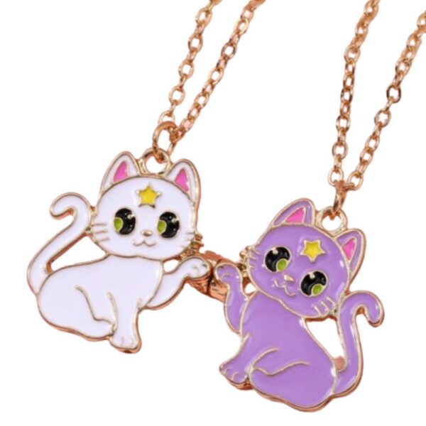 Set 2 Lanturi Best Friend cu Pandantiv Pisicute