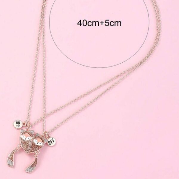 Set 2 Lanturi Best Friend cu Pandantiv Vulpe BFF