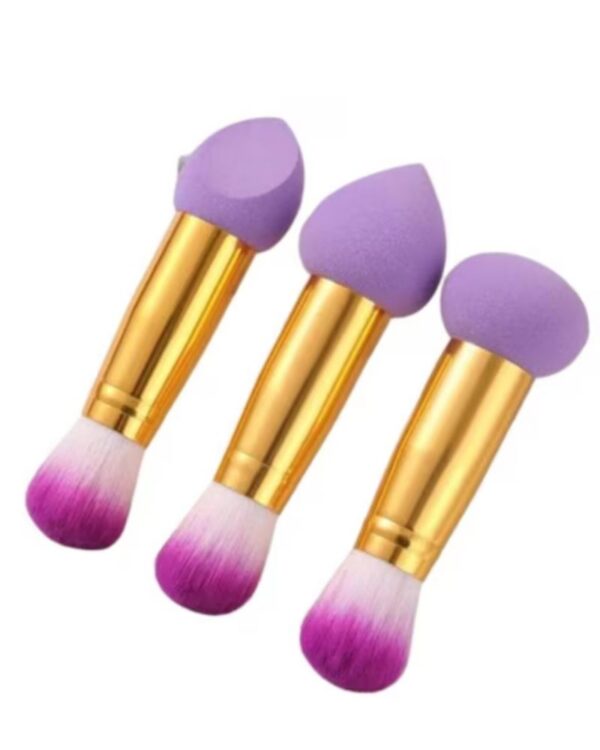 Set 3 Aplicator Dublu Make-Up SYGGY – Pensulă & Burete