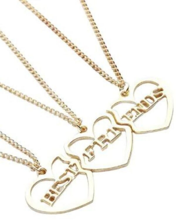 Set 3 Lanțuri BFF Best Friends, Auriu – Bijuterii Prietenie