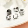 Set 5 Cercei Ear Cuff, Negru – Bijuterii Chic și Moderne