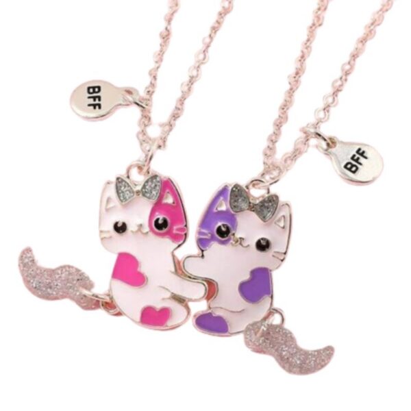 Set 2 Lănțișoare Best Friend – Pandantiv CATS BFF