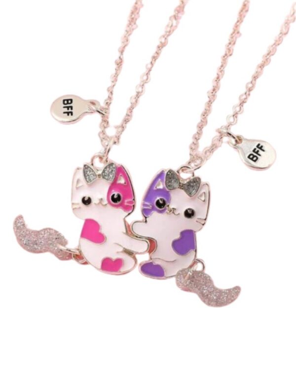 Set 2 Lănțișoare Best Friend – Pandantiv CATS BFF