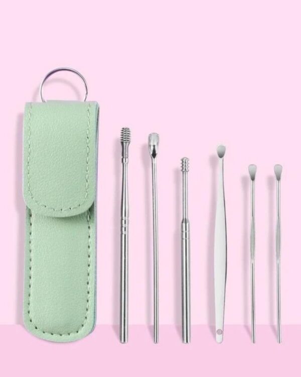 Set Curățare Urechi Portabil Verde – Igienic și Practic