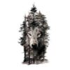 Tatuaj Temporar Wolf – Braț sau Picior 13x17 cm