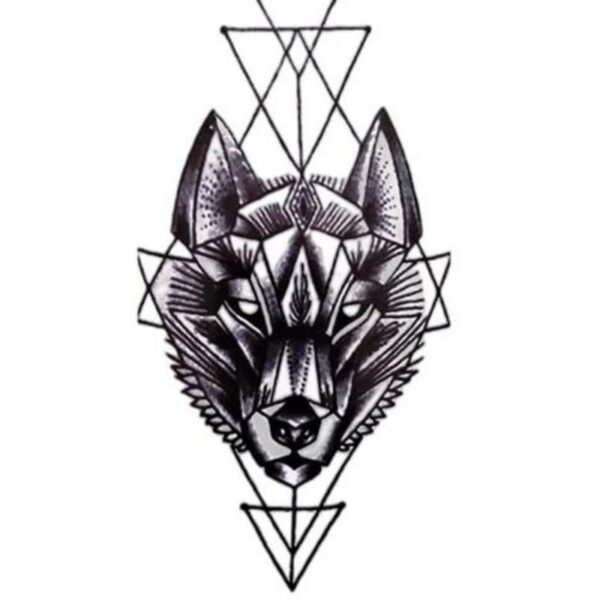 Tatuaj Temporar Geo Wolf 10x6 cm – Brat și Picior