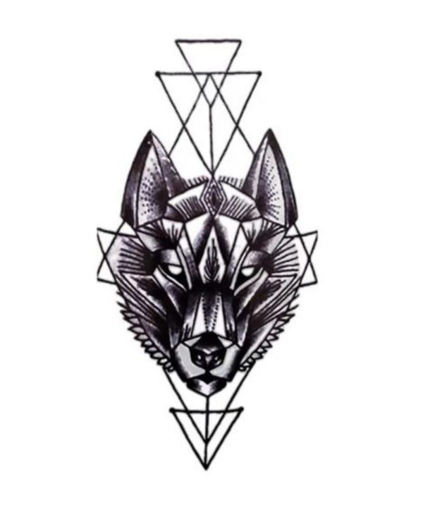 Tatuaj Temporar Geo Wolf 10x6 cm – Brat și Picior