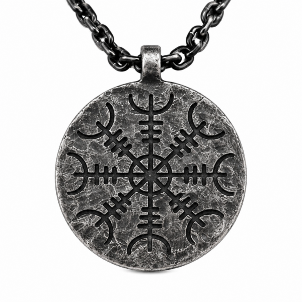 Lanț cu Pandantiv Viking Aegishjalmur – Model Nordic Vintage1
